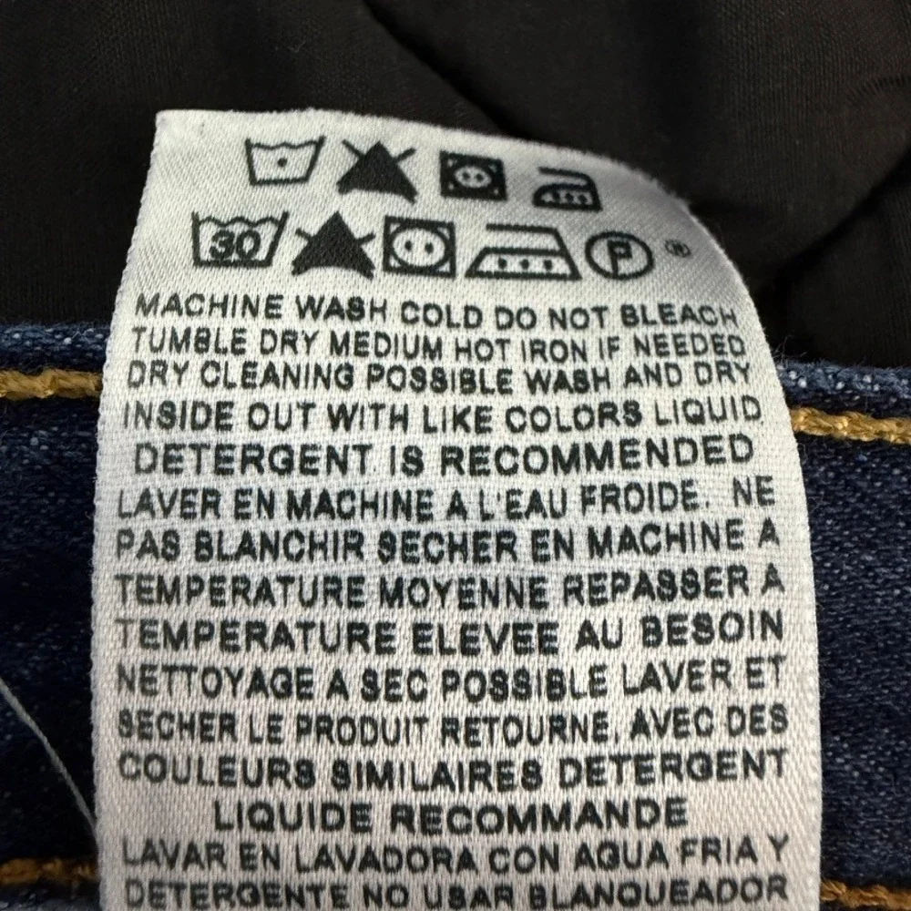 Levis 501 Original Fit Straight Leg Jeans Mens 42x30 Dark Wash Button Fly Cotton